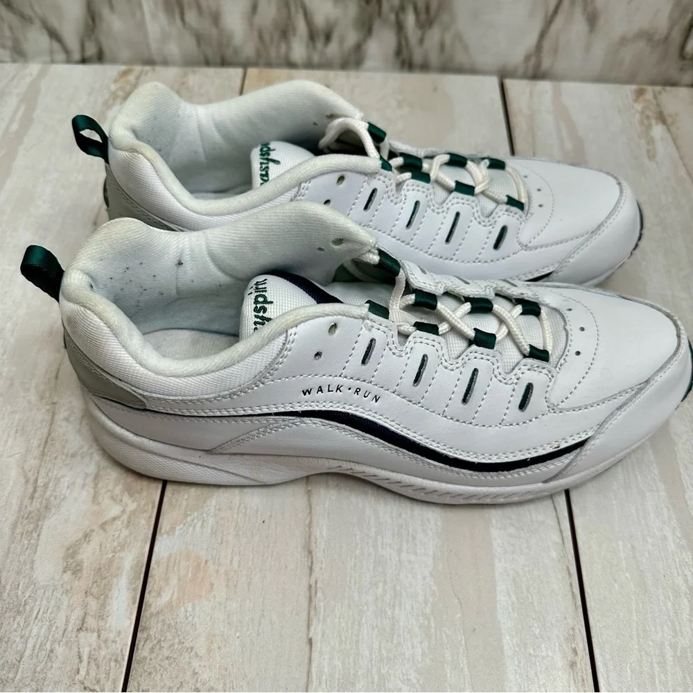 Easy Spirit Womens Sz 10 White Leather Promy Walk Run Sneakers Gym Shoes Comfy